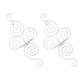 2 Sets Wall Candle Holder Foldable European Style Swirl Wrought Iron Wall Hanging Candlestick Holder Home Decoration White