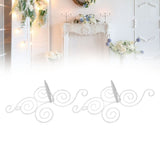 2 Sets Wall Candle Holder Foldable European Style Swirl Wrought Iron Wall Hanging Candlestick Holder Home Decoration White