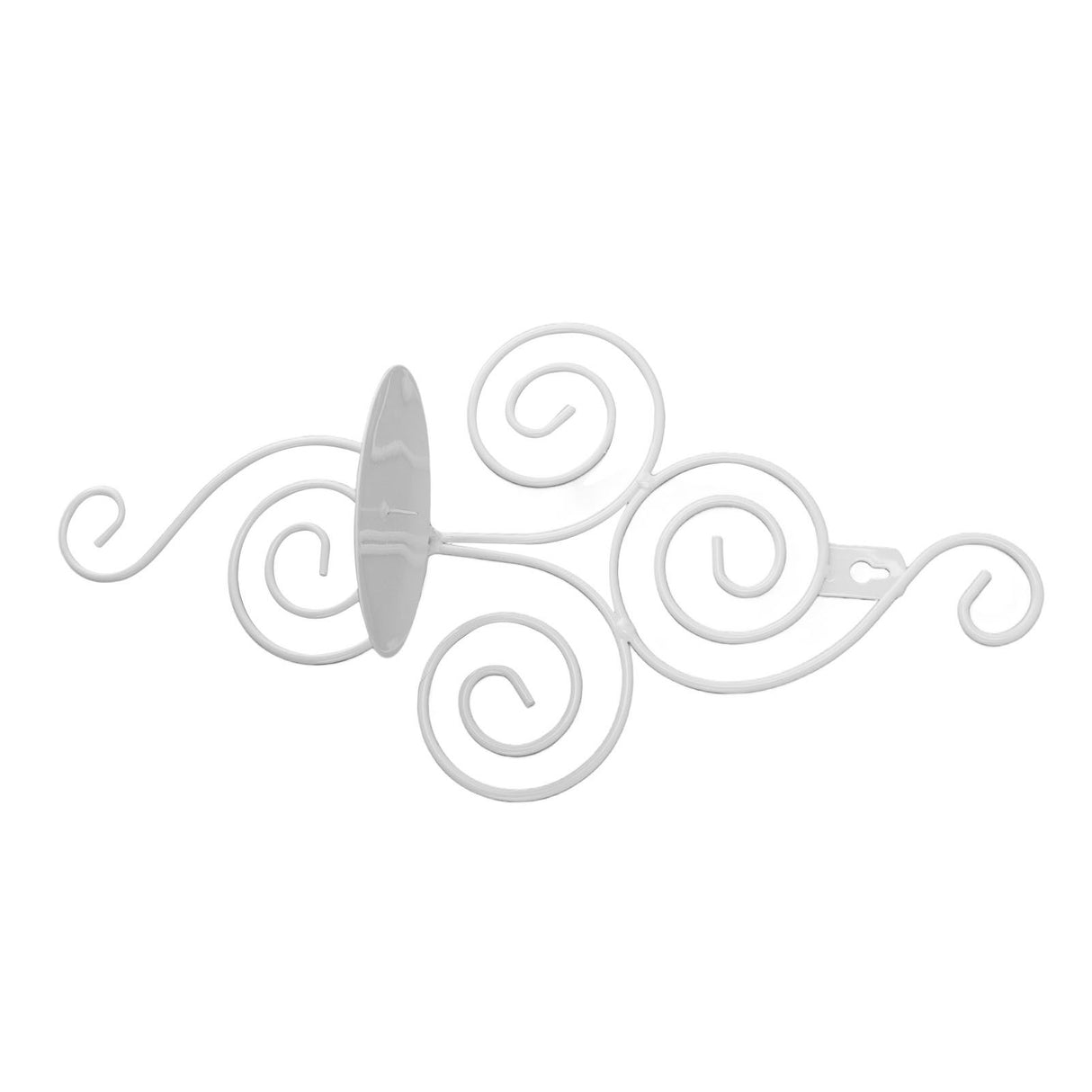 2 Sets Wall Candle Holder Foldable European Style Swirl Wrought Iron Wall Hanging Candlestick Holder Home Decoration White