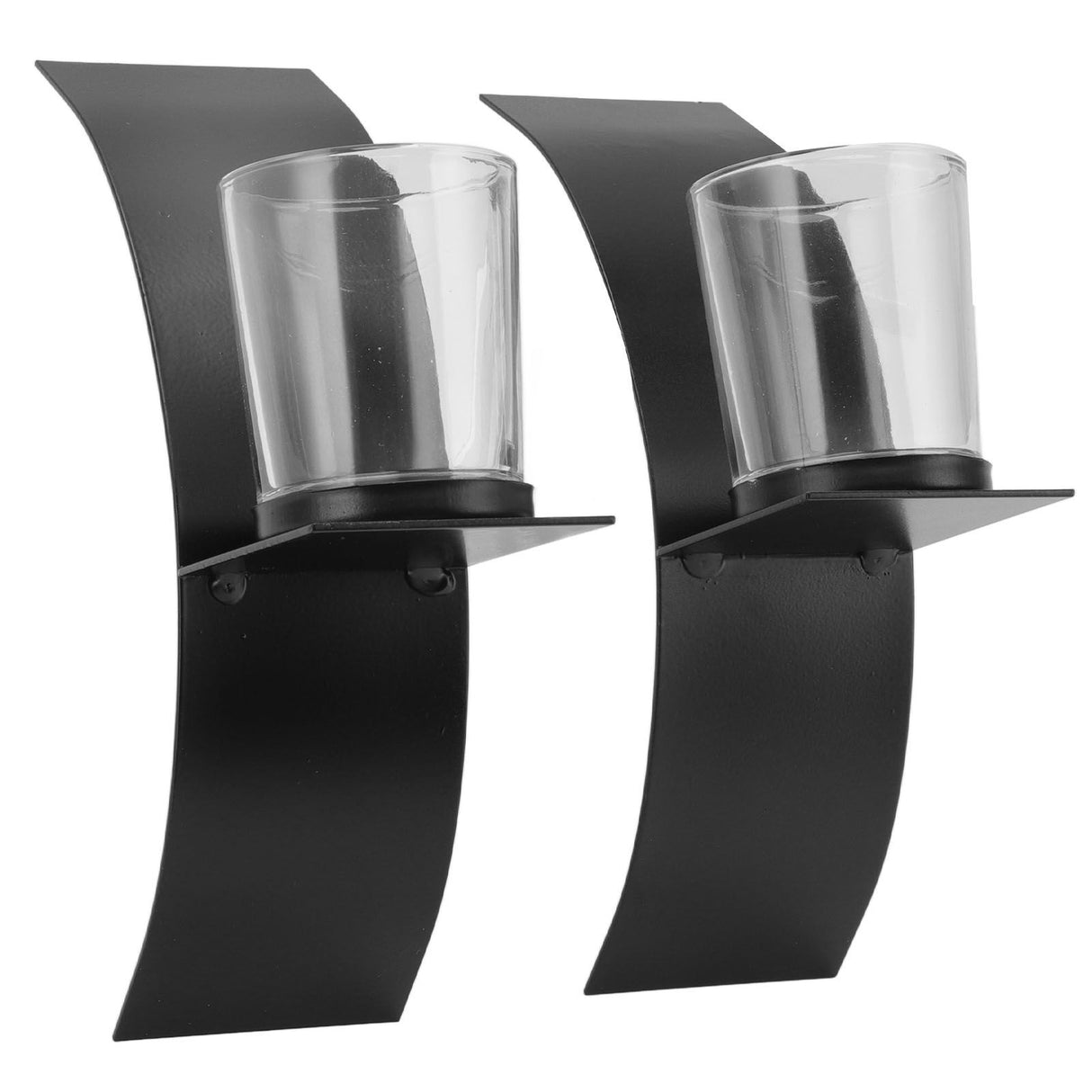 2Set Wall Mounted Candlestick Iron Three Dimensional Arc Design Candle Tray for Bedroom