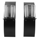 2Set Wall Mounted Candlestick Iron Three Dimensional Arc Design Candle Tray for Bedroom - Close-Up Angle