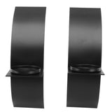 2Set Wall Mounted Candlestick Iron Three Dimensional Arc Design Candle Tray for Bedroom