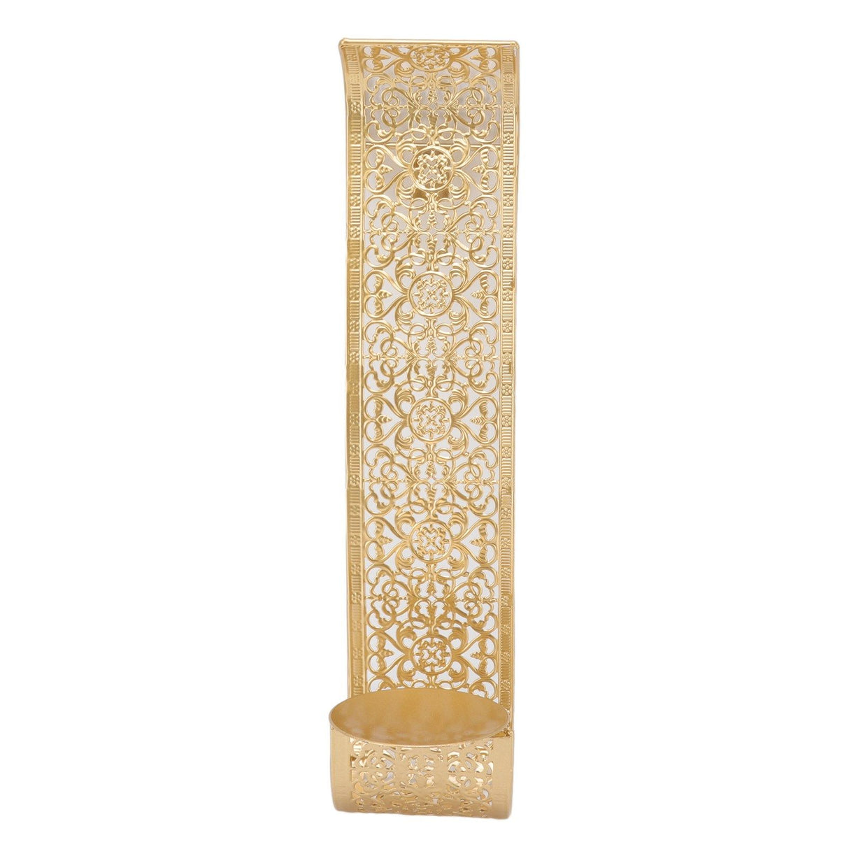 Shelving Solution Wall Sconce Candle Holder Gold Hollow Carved Exquisite Details Metal Wall Candle Holder for Bedrooms