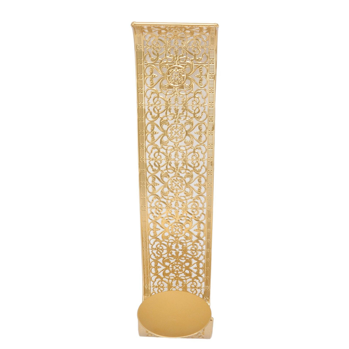 Shelving Solution Wall Sconce Candle Holder Gold Hollow Carved Exquisite Details Metal Wall Candle Holder for Bedrooms