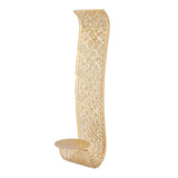 Shelving Solution Wall Sconce Candle Holder Gold Hollow Carved Exquisite Details Metal Wall Candle Holder for Bedrooms - Close-Up Angle