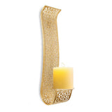 Shelving Solution Wall Sconce Candle Holder Gold Hollow Carved Exquisite Details Metal Wall Candle Holder for Bedrooms - Extra Image