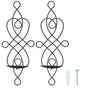 2 Sets Iron Wall Candle Sconce Holder Foldable Deformation Resistance Innovative Wall Candle Holder for Bedroom Dining Room Black