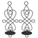 2 Sets Iron Wall Candle Sconce Holder Foldable Deformation Resistance Innovative Wall Candle Holder for Bedroom Dining Room Black