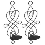 2 Sets Iron Wall Candle Sconce Holder Foldable Deformation Resistance Innovative Wall Candle Holder for Bedroom Dining Room Black