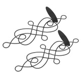 2 Sets Iron Wall Candle Sconce Holder Foldable Deformation Resistance Innovative Wall Candle Holder for Bedroom Dining Room Black