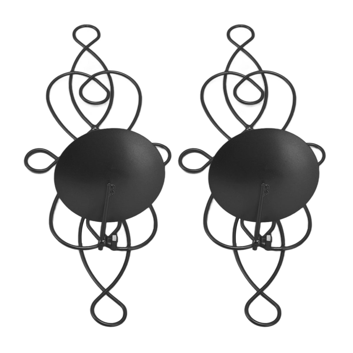 2 Sets Iron Wall Candle Sconce Holder Foldable Deformation Resistance Innovative Wall Candle Holder for Bedroom Dining Room Black