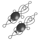 2 Sets Iron Wall Candle Sconce Holder Foldable Deformation Resistance Innovative Wall Candle Holder for Bedroom Dining Room Black - Extra Image