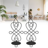 2 Sets Iron Wall Candle Sconce Holder Foldable Deformation Resistance Innovative Wall Candle Holder for Bedroom Dining Room Black