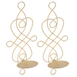 2 Sets Iron Wall Candle Sconce Holder Foldable Deformation Resistance Innovative Wall Candle Holder for Bedroom Dining Room Gold - 45-Degree Angle