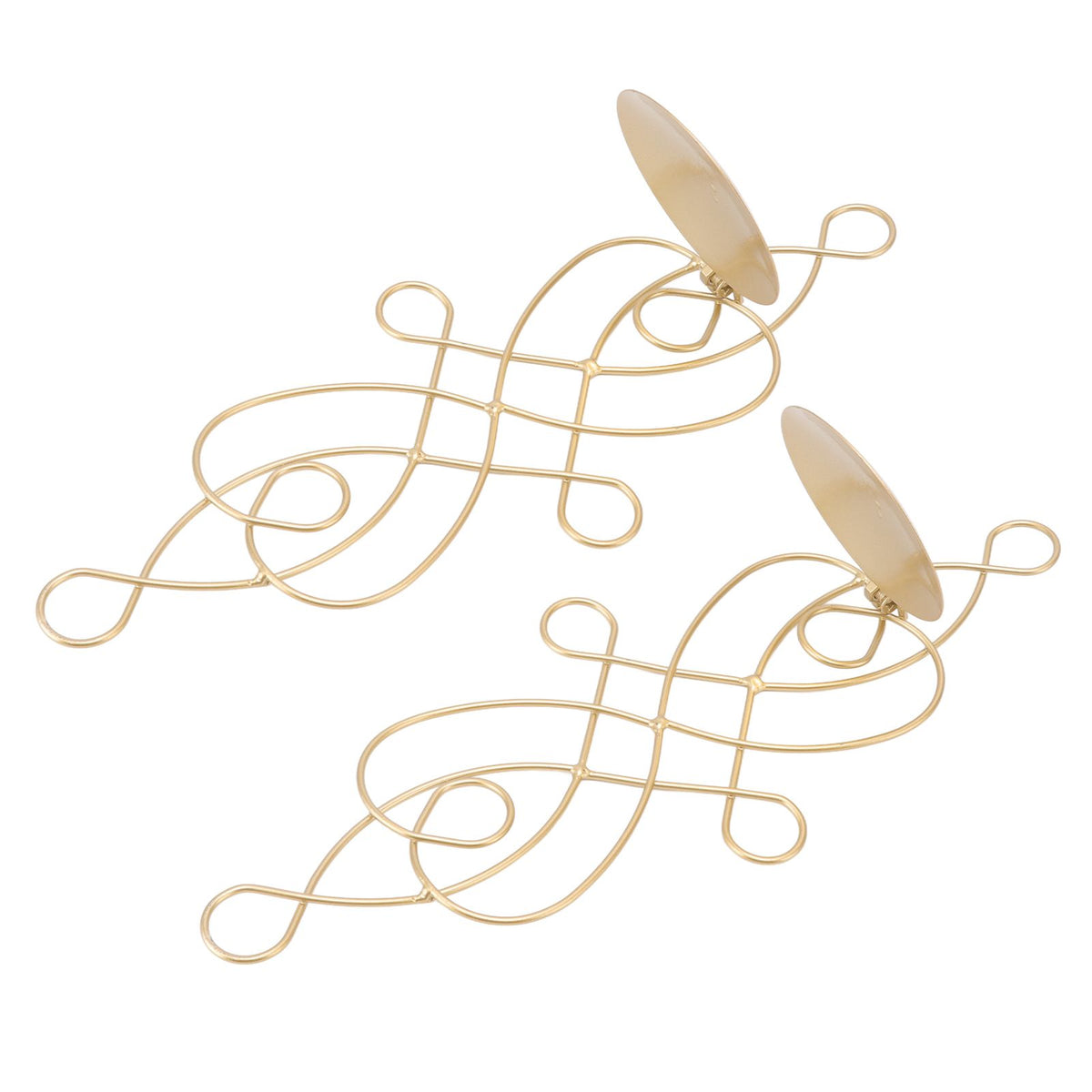 2 Sets Iron Wall Candle Sconce Holder Foldable Deformation Resistance Innovative Wall Candle Holder for Bedroom Dining Room Gold