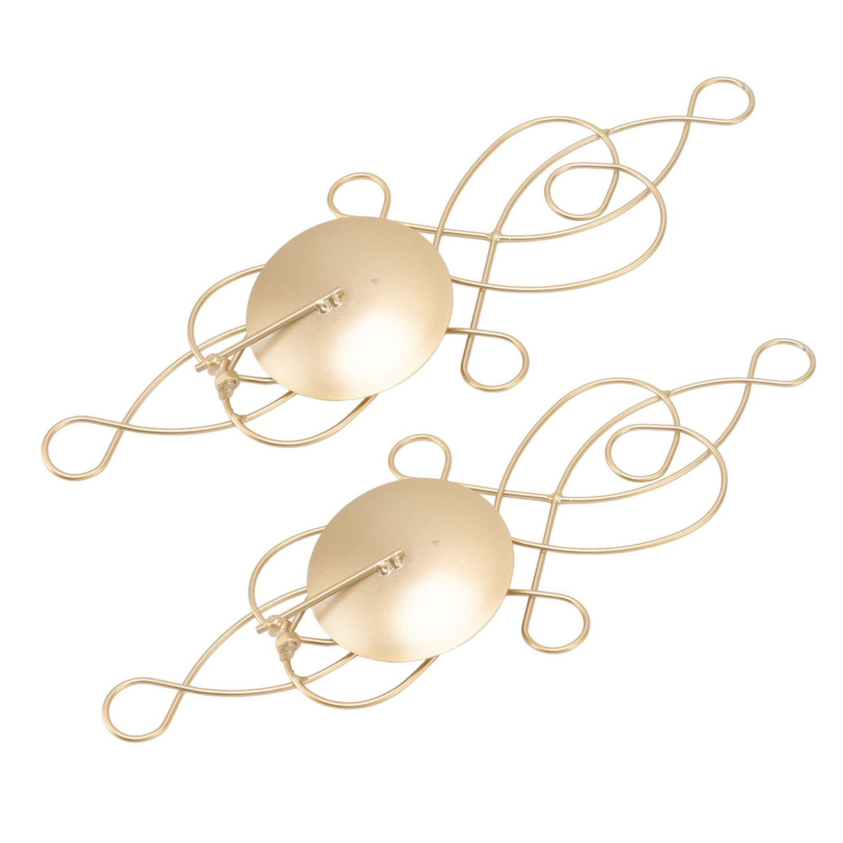 2 Sets Iron Wall Candle Sconce Holder Foldable Deformation Resistance Innovative Wall Candle Holder for Bedroom Dining Room Gold