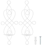 2 Sets Iron Wall Candle Sconce Holder Foldable Deformation Resistance Innovative Wall Candle Holder for Bedroom Dining Room White