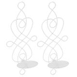 2 Sets Iron Wall Candle Sconce Holder Foldable Deformation Resistance Innovative Wall Candle Holder for Bedroom Dining Room White