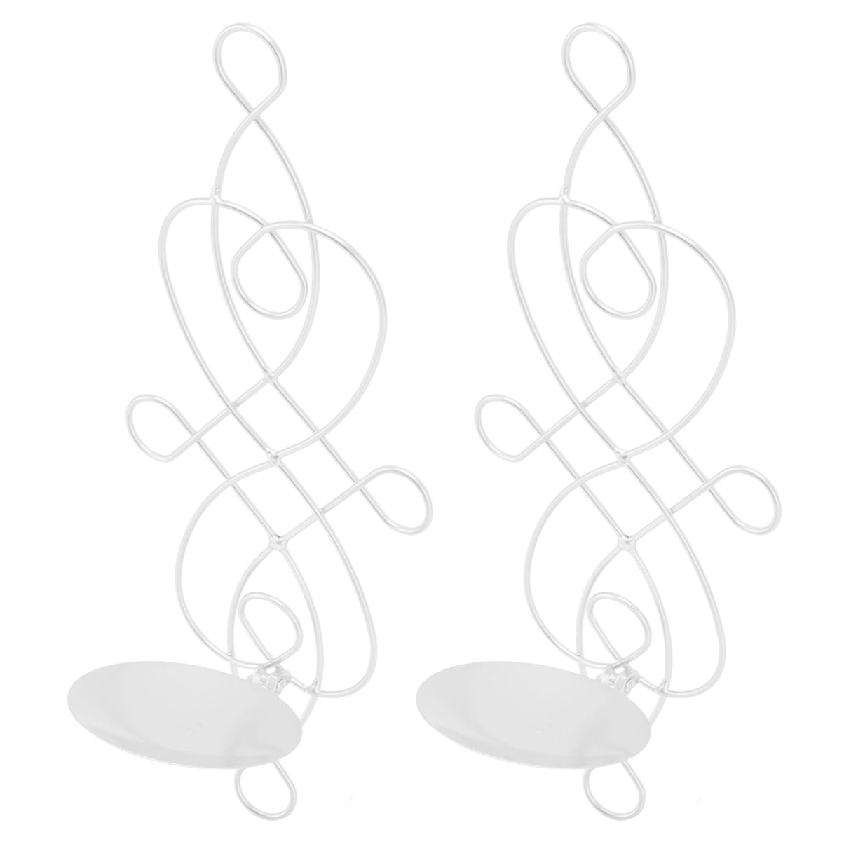 2 Sets Iron Wall Candle Sconce Holder Foldable Deformation Resistance Innovative Wall Candle Holder for Bedroom Dining Room White