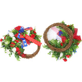 4th of July Patriotic Wreath Independence Day Wreath Decorations for Front Door Fireplace - Extra Image