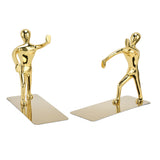 Stainless Steel Man Bookends Prevent Slipping Kung Fu Man Bookends for Home Decoration for Home Office - Front View