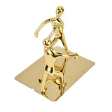Stainless Steel Man Bookends Prevent Slipping Kung Fu Man Bookends for Home Decoration for Home Office - Side View