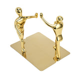 Stainless Steel Man Bookends Prevent Slipping Kung Fu Man Bookends for Home Decoration for Home Office - Top-Down View