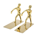 Stainless Steel Man Bookends Prevent Slipping Kung Fu Man Bookends for Home Decoration for Home Office - 45-Degree Angle