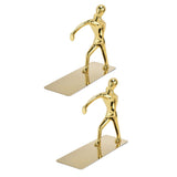 Stainless Steel Man Bookends Prevent Slipping Kung Fu Man Bookends for Home Decoration for Home Office - Extra Image