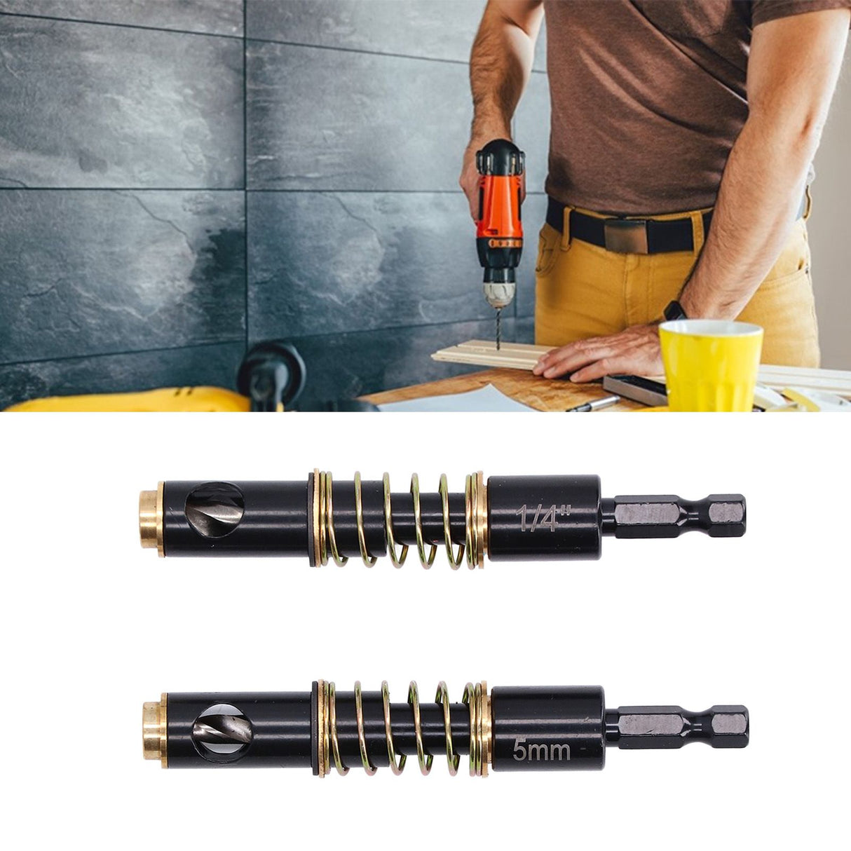 Hinge Drill Bit High Speed Steel Hinge Hole Puncher 5mm 1/4inch Woodworking Drilling Accessory