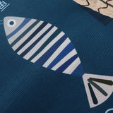 Floor Mat Prevent Slip Wearable Comfortable Cute Pattern Kitchen Pad for Living Room Bathroom Doorway Fish 40x60cm / 15.8x23.6in - Rear View