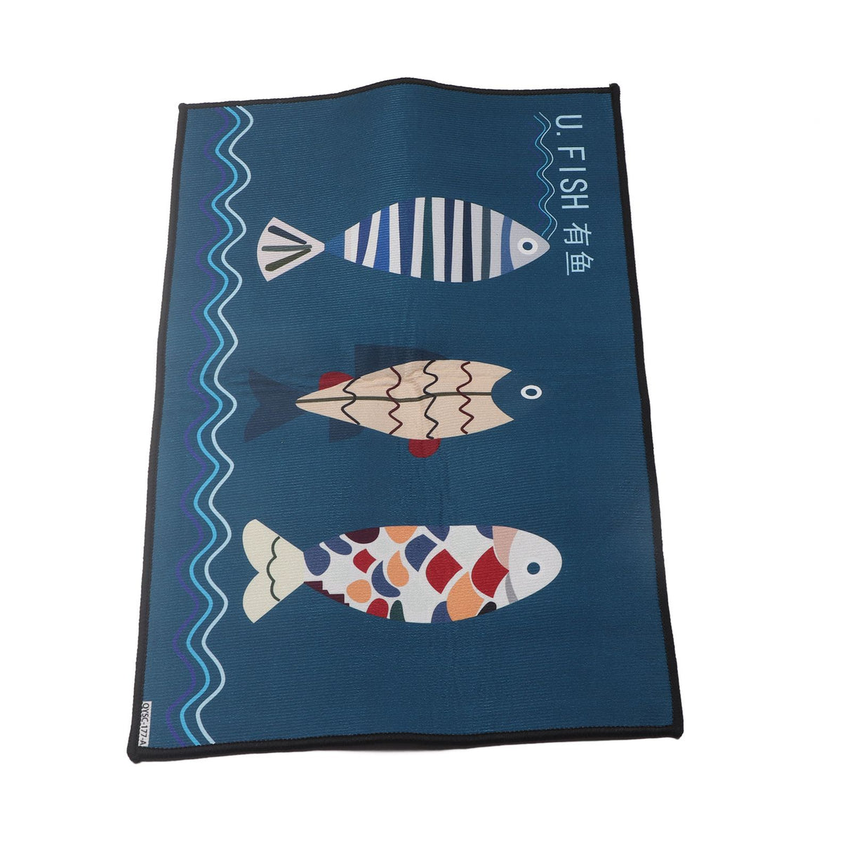 Floor Mat Prevent Slip Wearable Comfortable Cute Pattern Kitchen Pad for Living Room Bathroom Doorway Fish 40x60cm / 15.8x23.6in