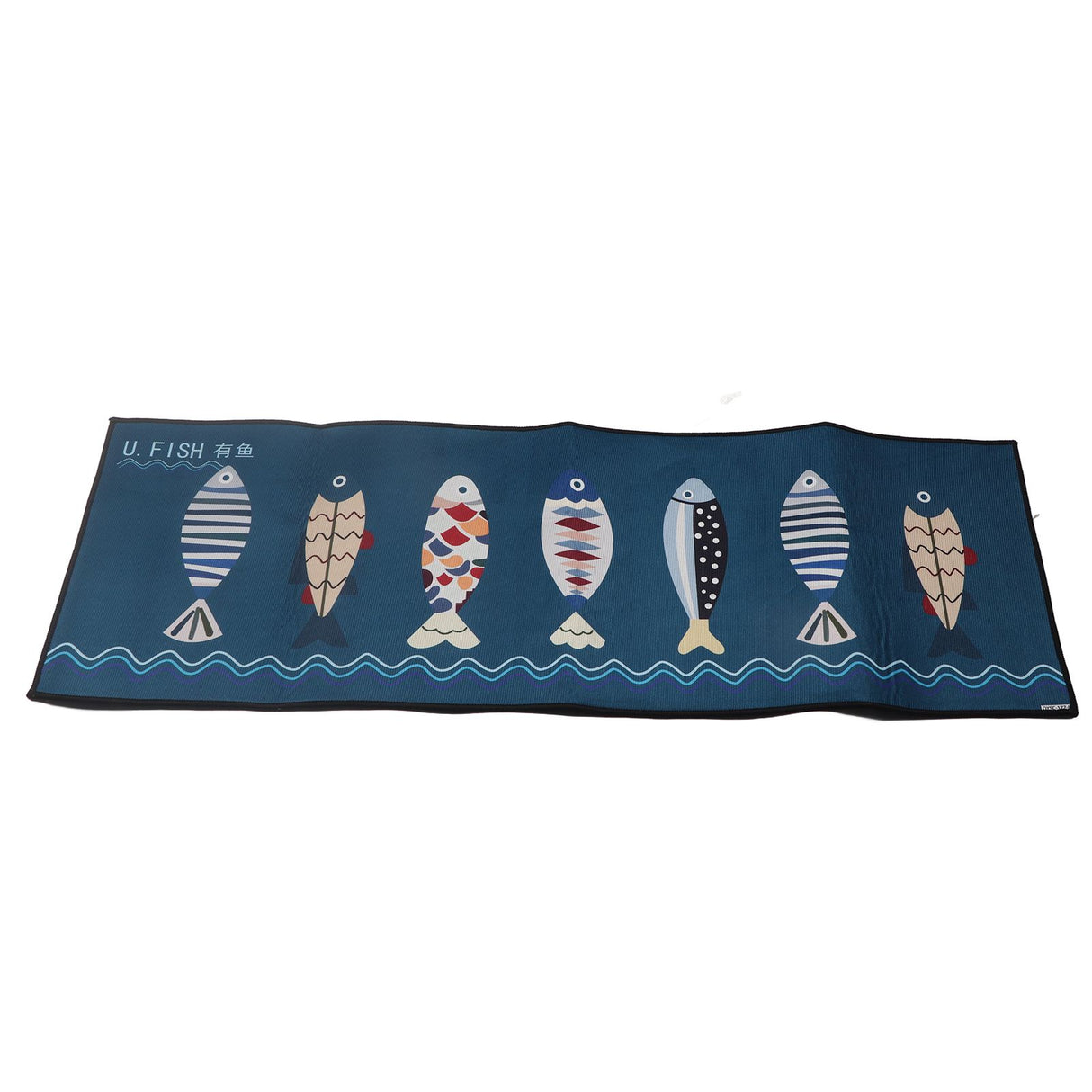 Floor Mat Prevent Slip Wearable Comfortable Cute Pattern Kitchen Pad for Living Room Bathroom Doorway Fish 40x120cm / 15.8x47.2in