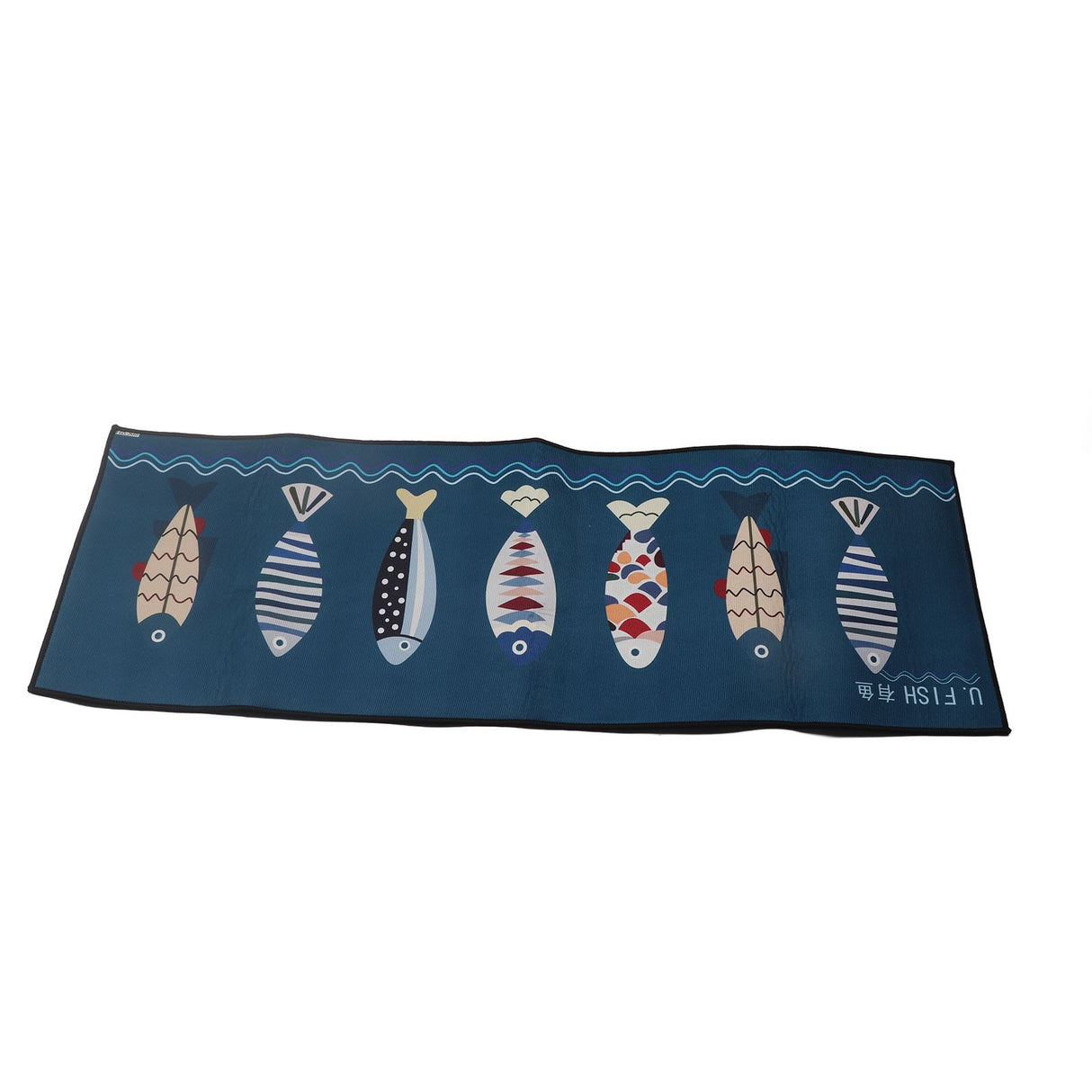 Floor Mat Prevent Slip Wearable Comfortable Cute Pattern Kitchen Pad for Living Room Bathroom Doorway Fish 40x120cm / 15.8x47.2in