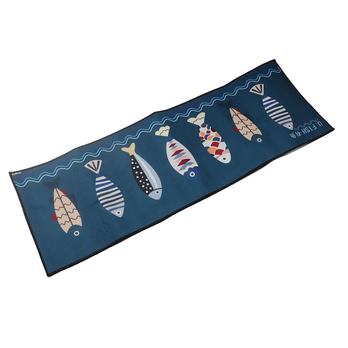 Floor Mat Prevent Slip Wearable Comfortable Cute Pattern Kitchen Pad for Living Room Bathroom Doorway Fish 40x120cm / 15.8x47.2in