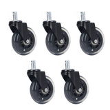5 Pcs Chair Rotate Wheel 3in 360 Degree Noise Free Scratch Resistant Straight Chair Caster for Office - Side View