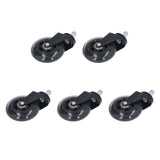 5 Pcs Chair Rotate Wheel 3in 360 Degree Noise Free Scratch Resistant Straight Chair Caster for Office