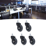 5 Pcs Chair Rotate Wheel 3in 360 Degree Noise Free Scratch Resistant Straight Chair Caster for Office