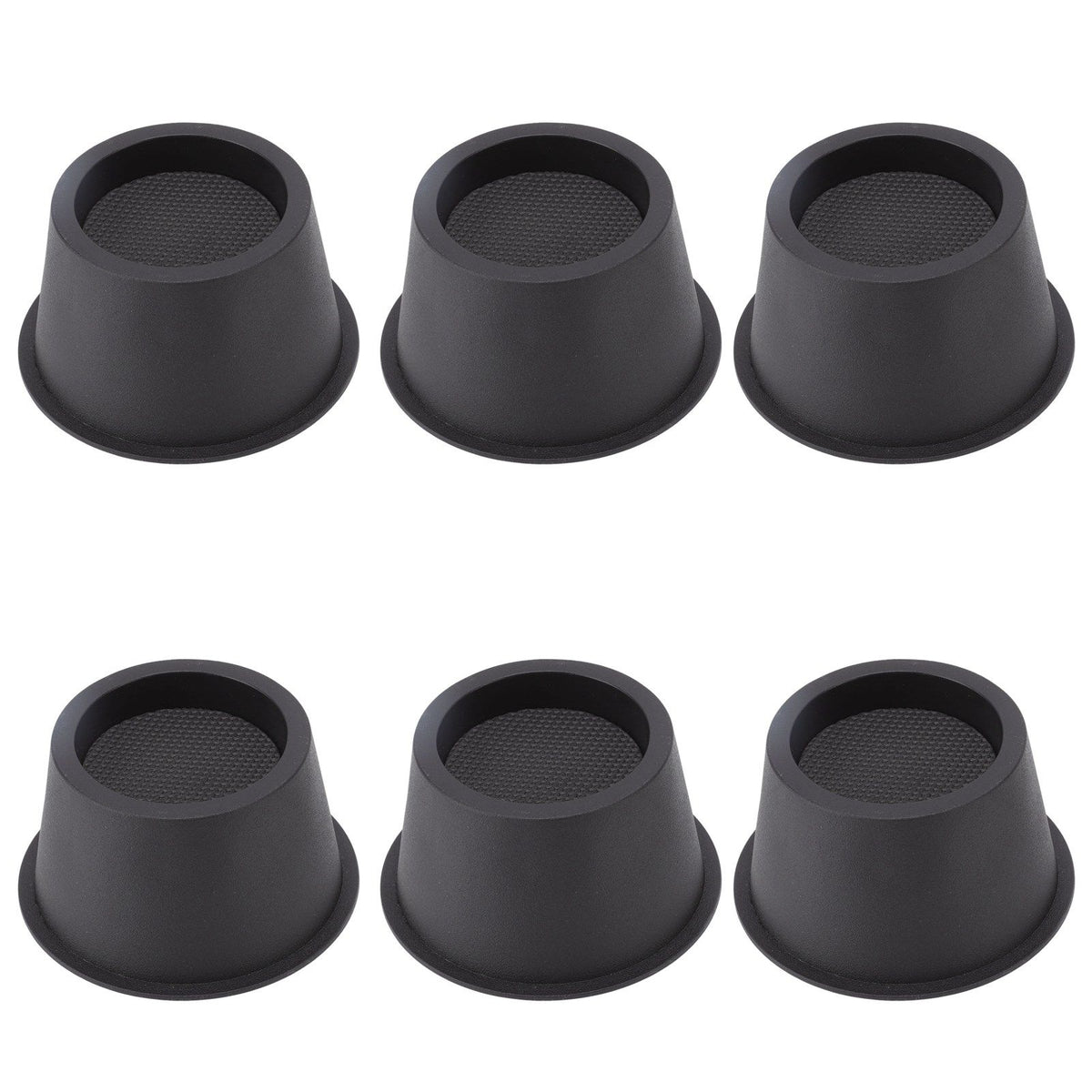 6Pcs Furniture Risers Round Plastic Furniture Lift Riser for Bed Table Couch Black 2.8in