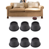 6Pcs Furniture Risers Round Plastic Furniture Lift Riser for Bed Table Couch Black 2.8in - Extra Image