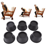 6Pcs Furniture Risers Round Plastic Furniture Lift Riser for Bed Table Couch Black 2.8in - Extra Image