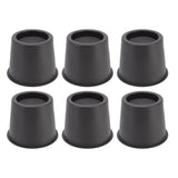 6 PCS Anti Vibration Pads Sofa Feet Pad Furniture Riser Mat for Table Cabinet Bed 3in Black Round - Front View
