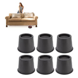 6 PCS Anti Vibration Pads Sofa Feet Pad Furniture Riser Mat for Table Cabinet Bed 3in Black Round - Extra Image