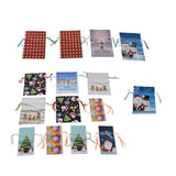 15 Pcs Christmas Drawstring Gift Bags Drawstring Packing Pouches Favors Bags for Christmas Festival Party - Close-Up Angle