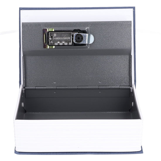 Book Shaped Steel Safe Classic Secret Book Safe Lock Password Type Household Storage BoxBlue