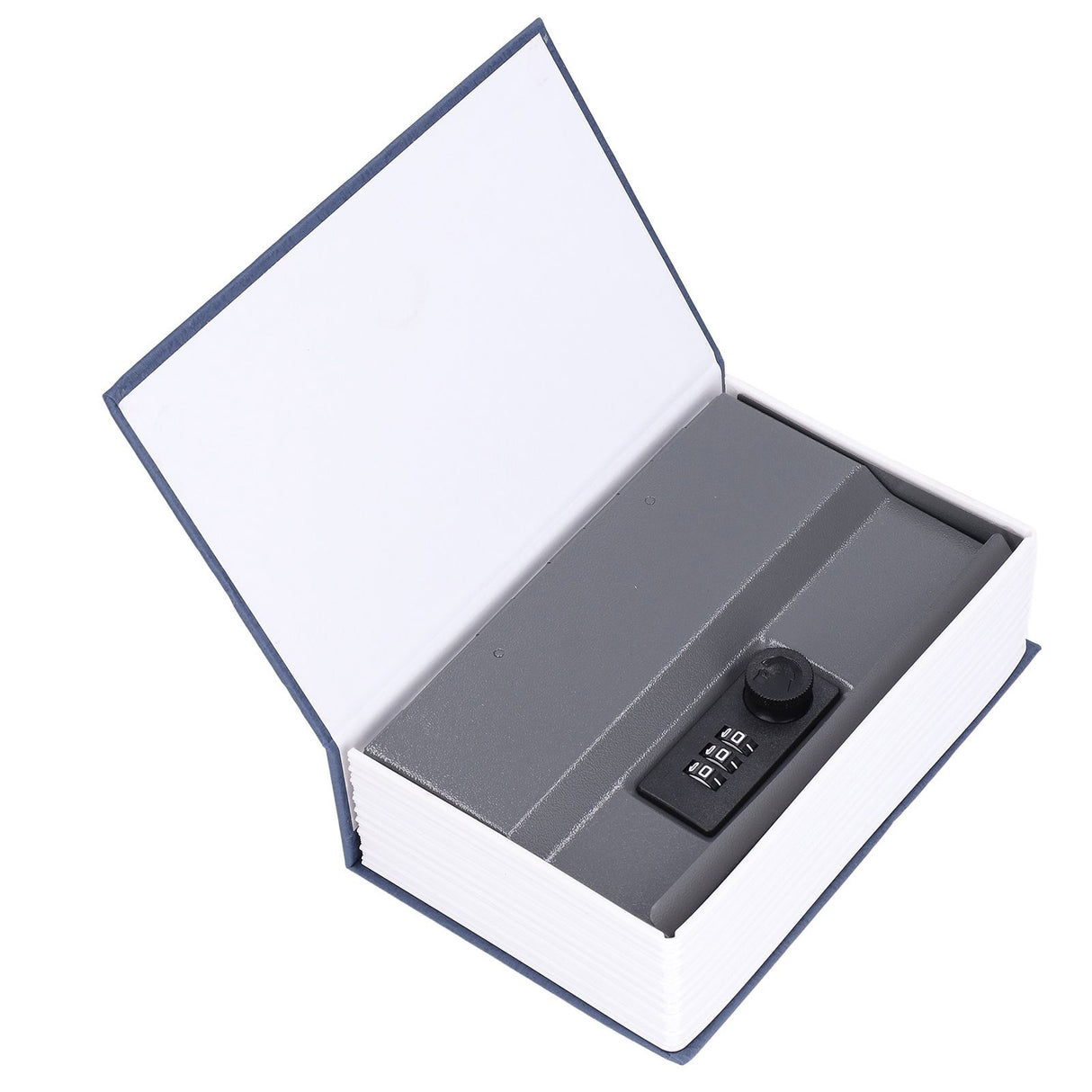 Book Shaped Steel Safe Classic Secret Book Safe Lock Password Type Household Storage BoxBlue
