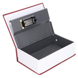 Book Shaped Steel Safe Classic Secret Book Safe Lock Password Type Household Storage BoxRed - Side View