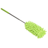 Telescopic Duster Handheld Dust Remover Stainless Steel for Floor Desk Cabinet Cupboard Cleaning Green - 45-Degree Angle