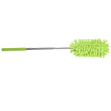 Telescopic Duster Handheld Dust Remover Stainless Steel for Floor Desk Cabinet Cupboard Cleaning Green - Low Angle