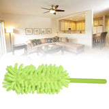Telescopic Duster Handheld Dust Remover Stainless Steel for Floor Desk Cabinet Cupboard Cleaning Green